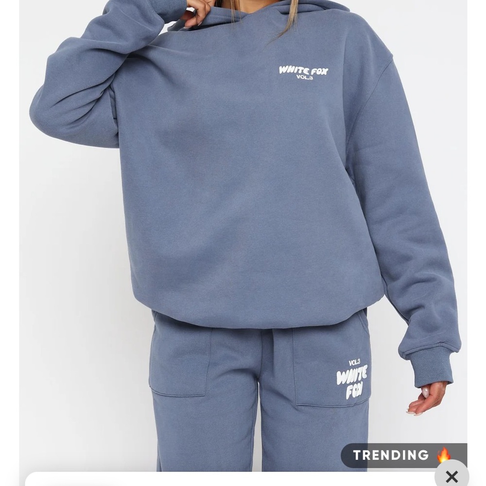 White Fox Blue Hoodie